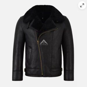 Sheepskin Shearling Aviator Leather Jacket